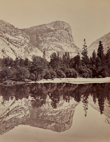 CARLETON WATKINS, (American, 1829-1916), Mount Watkins, Fully Reflected in Mirror Lake, Yosemite