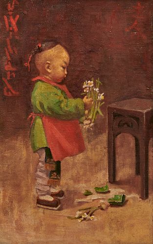 AMERICAN SCHOOL , (late 19th/early 20th century), Child with Broken Vase