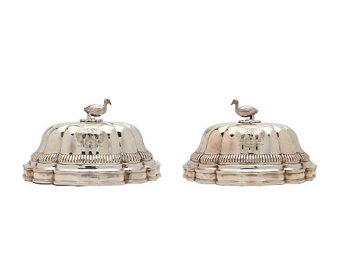 Pair of Georgian Silver Entree Covers