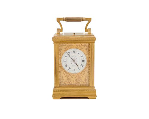 Brass Carriage Clock, Theodore B. Starr, New York