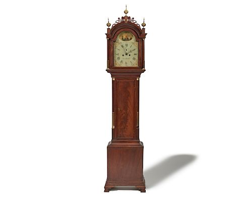 SIMON WILLARD (1753-1848) Federal Brass-Mounted Mahogany Tall-Case Clock