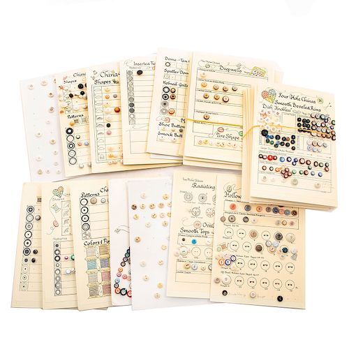 23 PARTIAL CARDS OF ASSORTED CHINA BUTTONS
