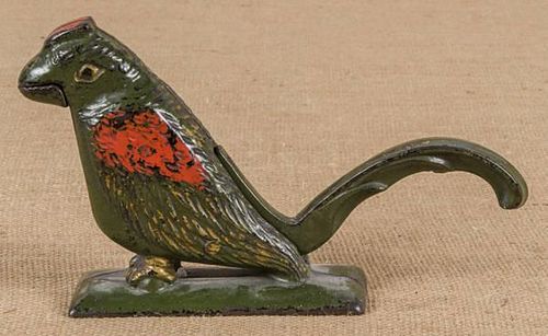 Cast iron parrot nutcracker, 5 3/4'' h.