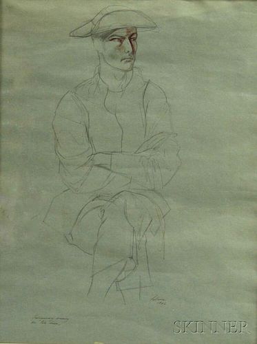 Rico Lebrun (American, 1900-1964)      Preliminary Drawing for Pale Clown
