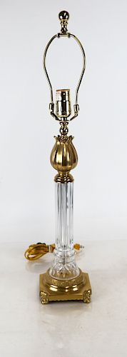 Glass and Brass Table Lamp