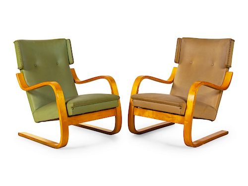 Alvar Aalto
(Finnish, 1898-1976)
A Pair of Model 36 Lounge ChairsFinmar, Finland