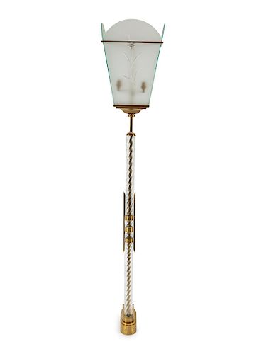 Archimede Seguso, Attribution
(Italian, 1909-1999)
Wall Mounted Floor Lamp