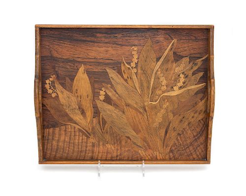 Emile Galle 
(French, 1946-1904)
Marquetry Serving Tray
