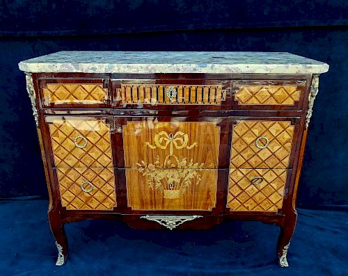 LATE 19TH C. LOUIS XVI STYLE  COMMODE 36"H 44"W 21"D