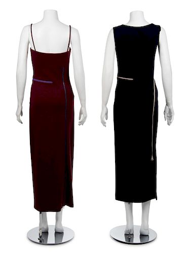 Two Geoffrey Beene Zipper Dresses, Spring 1999