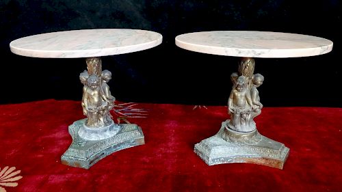 PR. MARBLE TOP OCCASIONAL TABLES