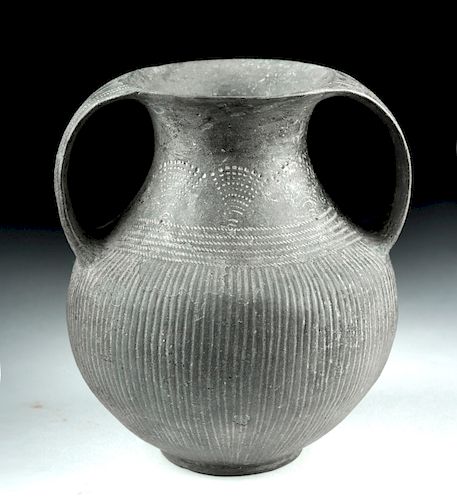 Etruscan Bucchero Amphora, Nikosthenic Type