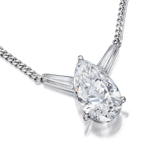 4.36-Carat Pear-Shaped Diamond Necklace
