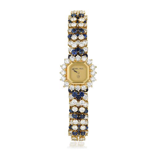 Hammerman Brothers Sapphire and Diamond Watch in 18K Gold