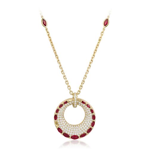Genesi Ruby and Diamond Necklace