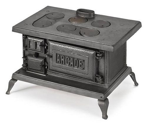 Arcade cast iron toy stove, inscribed 1888, 7''