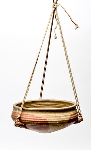 Karen Karnes Stoneware Art Pottery Hanging Basket