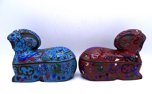 PR. CLOISONNE COVERED BOXES