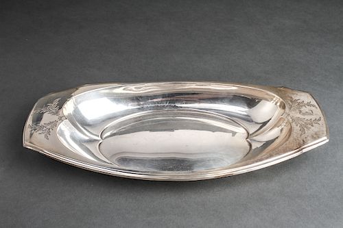 American Silver Engraved Oblong Bread Tray