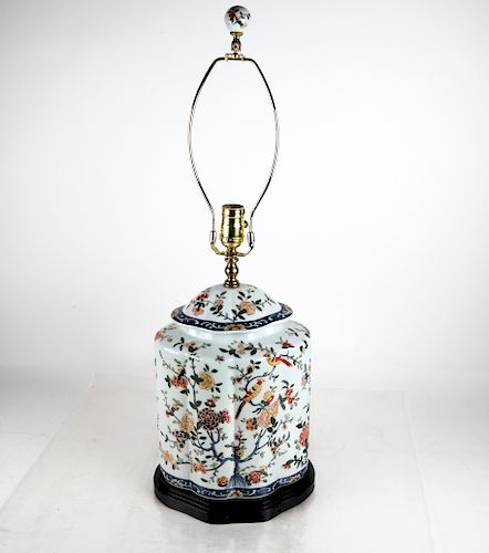 Floral Decorated Lobed Table Lamp