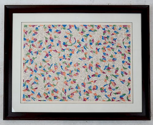 George A. CHEMECHE: Lithograph, Abstract Untitled