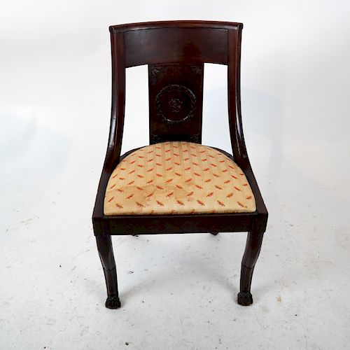 Empire-Style Mahogany Side Chair