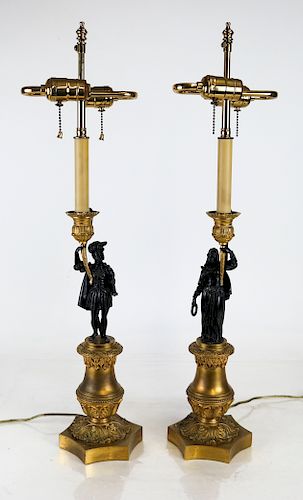 Pair Louis-Philippe Ormolu and Bronze Candelabra