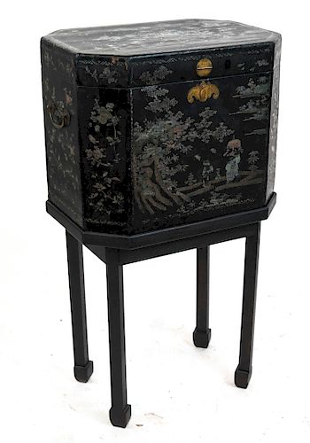 Antique Japanese Export-Style Box on Stand