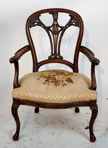 English Victorian Walnut Pull-Up Chair