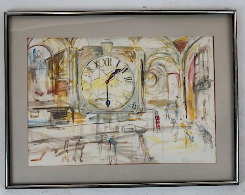E. Powis JONES: Grand Central - Watercolor