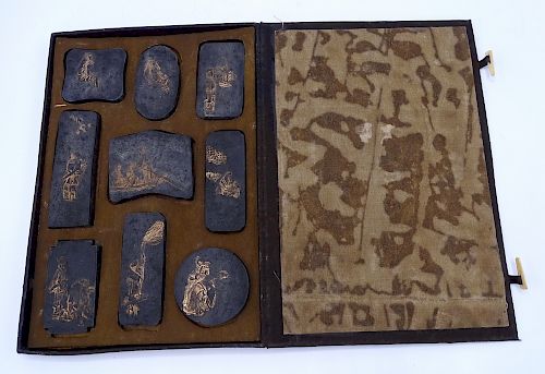 ASIAN INK STAMPS WITH CASE  