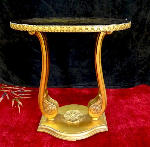 GILT OVAL  OCCASIONAL TABLE 