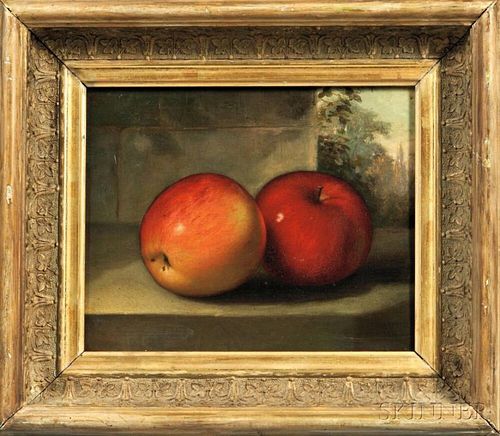 Anglo/American School, 19th Century      Still Life with Two Apples.