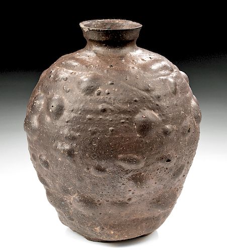Korean Koryo Dynasty Ash Glazed Pottery Vase w/ TL