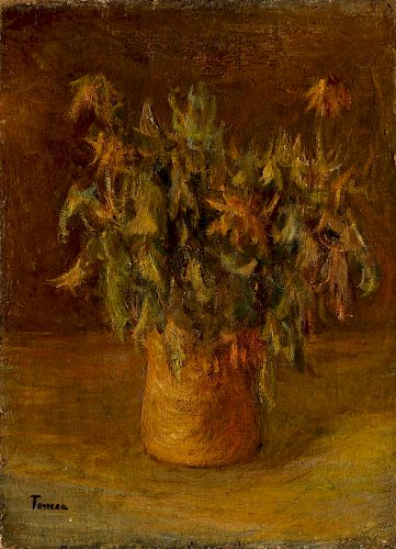 Fiorenzo Tomea (Zoppè di Cadore 1910-Milano 1960)  - Vase with flowers, (1938)