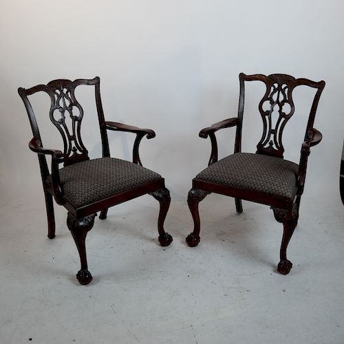 Pair Georgian-Style Arm Chairs