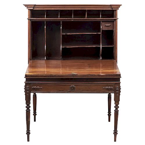 DESK-SECRÉTAIRE. MEXICO, LATE 19TH CENTURY. Mahogany wood. 68 x 50 x 78 in