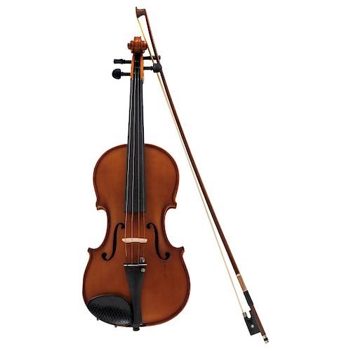 VIOLIN. GERMANY, 19TH CENTURY. Copy of th emodel STRADIVARIUS. Wood with fingerboard, ebonized pegs and tailpiece. Wooden arch with a mother of pearl 