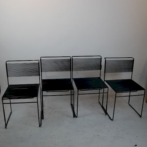 Four Fly-Line Modern Stacking Chairs