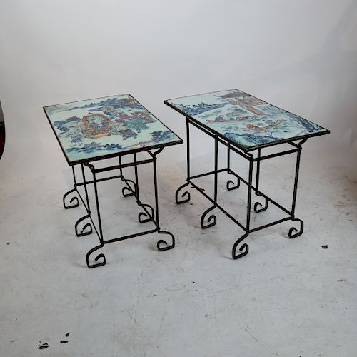 Pair of Chinese Porcelain Tables