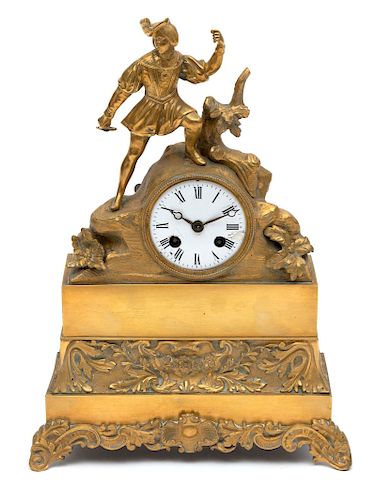 A French Empire Gilt Metal Shelf Clock
Height 15 1/4 x width 11 x depth 4 inches.