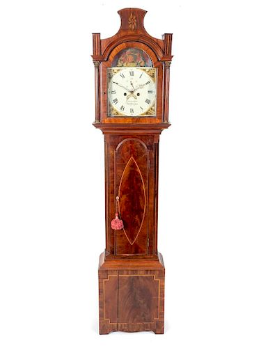 A George III Inlaid Mahogany Tall Case Clock
Height 85 1/4 inches.