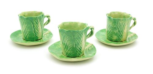 A Set of Ten Dodie Thayer Lettuceware Demitasse Cups and Saucers
Cup height 2 3/4, saucer diameter 4 5/8 inches.