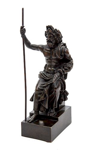 A Bronze Figure of Zeus the Father of Gods
Height 10 inches.