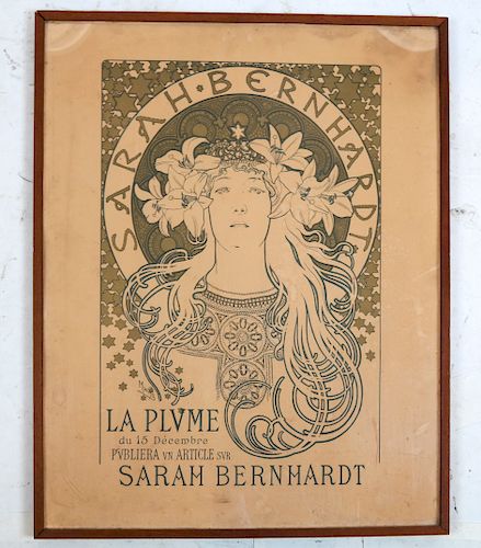 Vintage A. Mucha Sarah Bernhardt Poster
