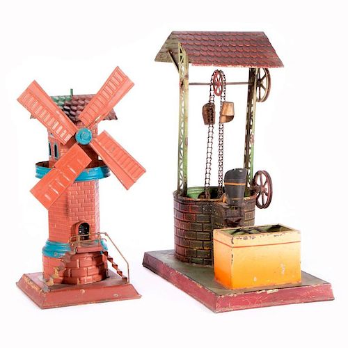 A model well and windmill.