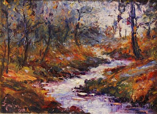 American School, 19th/20th Century      View of Stream in Woods.