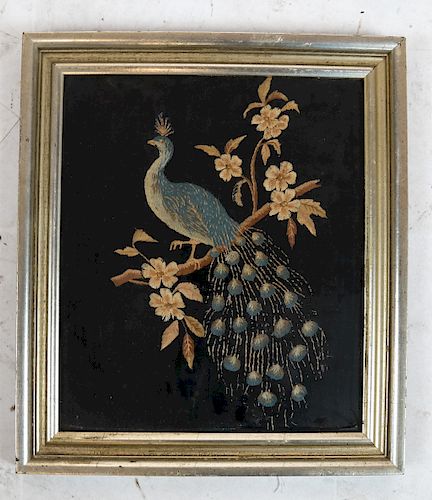 Framed Thread-Stump Work - Peacock