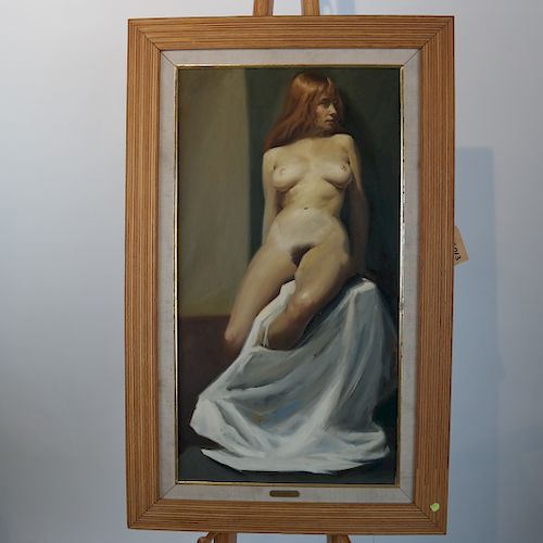 Manner of Paul Clemens: Nude Woman - Oil on Canvas