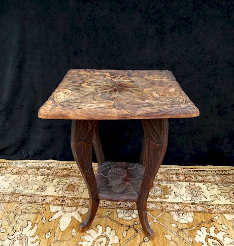 CARVED WOOD TABLE 
